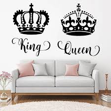 King and queen flagmingo decor,european modern home decoration,pink flamingo home decors. Decals Waterproof Wallpaper King Queen Crown Wall Sticker Decal Vinyl Home Decor Living Room Bedroom Decoration Stickers Hq547 Wall Stickers Aliexpress