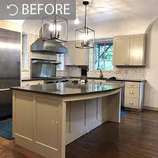 Before you begin repainting, first analyze the bones of your existing cabinets to make sure they are chipping or cracked wood or water damage are warning signs that they might need to be replaced, not just repainted. Kitchen Painting Projects Before And After Photos Paper Moon Painting