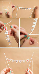 Learn How To Make A Darling And Simple Bunting Cake Topper Diy Presentes Presentes Para Namorado Faca Voce Mesmo Decoracao Do Bolo De Aniversario