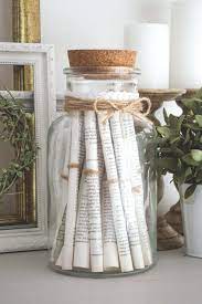 Diy Vintage Style Rolled Paper Jar Diy Vintage Vintage Home Decor Book Decor