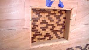 My tile cutter has a really simple fence that made it easy to rip the entire left moulding, a saw capable of cutting 45 degree angles, tape measure, pencil, nail gun, and wood glue. How To Install Quarter Round Pencil Trim For A Shower Niche Diy Youtube