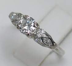 Darling Art Deco 10 Iridium Platinum Diamond Engagement Ring Platinum Diamond Engagement Rings Engagement Rings Diamond Engagement
