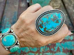 Huge Navajo Ernest Roy Begay Heavy Sterling Silver Turquoise Ring  Adjustable Size, Native American Indian Jewelry, December Birthstone Gift
