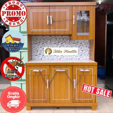 Harga rak piring gantung besi stainless kayu master 16 11 2019 harga rak piring hallo selamat datang kembali di website pribadi saya hargaisirumah yang merupakan portal informasi tentang kebutuhan rumah tangga terdepan harga rak piring kayu minimalis model lemari dapur kayu. Jual Promo Lemari Dapur Lemari Sayur Rak Piring Kayu Minimalis 3 Pintu Istana Furniture