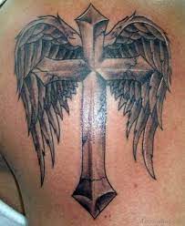 Steampunk cross and angel wings. 98 Best Cross With Wings Tattoos For Back