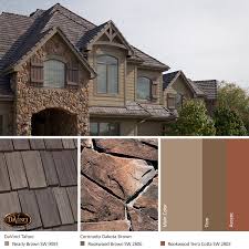 Choose exterior paint colors based on these key colors found on the exterior of your home to another great source for exterior trim inspiration is to look at interior paint colors that you love for. Brown Stone Exterior Color Schemes Davinci Roofscapes
