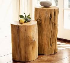 Wood Tree Log Trunk Stump Pedestal Table Tables Stool Seat Seating Weathered Aged Natural Ecotiq Handmade Wood Furniture Tree Stump Table Wood Stump Side Table