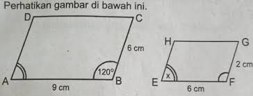 Soal jajar genjang smp kelas 7. Diketahui Dua Jajar Genjang Pada Gambar Diatas Sebangun Besar Sudut X Adalah Brainly Co Id