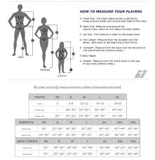 size chart alleson