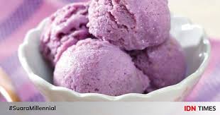 Es krim menempati nilai kesukaan tertinggi, dengan nilai kadar air 64,93%; 6 Aneka Olahan Ubi Ungu Cocok Jadi Cemilan Lezat Buat Lebaran