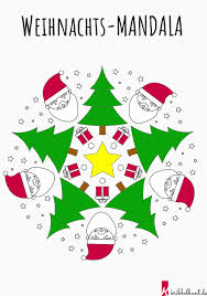 Mandala Weihnachten Weihnachtsmandala Als Pdf Kribbelbunt