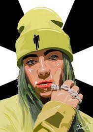 Tons of awesome billie eilish cartoon wallpapers to download for free. Billie Eilish Cartoon Style Ismetdesign Paintings Prints People Figures Celebrity Musicians Artpal
