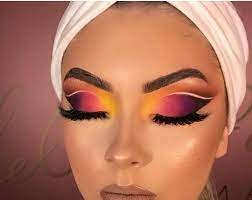 Desvanecer Maquillaje Amarillo Maquillaje Morado Sombras De Ojos