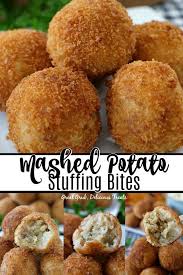 Mashed Potato Stuffing Bites Are Delicious Bites Of Mashed Potatoes And Stuff Thanksgiving Ingredients Leftover Stuffing Recipes Thanksgiving Appetizer Recipes