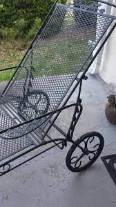 2 nice solid wrought iron chaise lounges. Beautiful Vintage Antique Wheeled Wrought Iron Woodard Style Chaise Lounge 1818203554