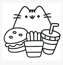 Easy and free to print food coloring pages for children. Cat With Food Coloring Page Easy Cool Coloring Pages Hd Png Download Kindpng