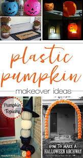 Make gorgeous and impressive topiaries out of cheap plastic pumpkin candy buckets. Plastic Pumpkin Candy Bucket Makeover Ideas