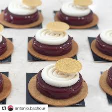 Repost Antonio Bachour Black Forest Sable Caraibe Mousse Cherry Confit Kirsch Namelaka For My Class With Unusual Dessert Recipes Small Desserts Desserts