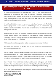 I've read your statement many times and i did not see any. Philstar Com On Twitter Read The National Union Of Journalists Of The Philippines Slammed Lt Gen Antonio Parlade S Red Tagging Of Media Outfits After The Ntf Elcac Spokesman Claimed The Country S Media Industry Is Filled With Communist Rebels Just