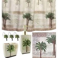 Palm Tree Bath Set Tropical Decor Shower Curtain Rug Palm Tree Bathroom Palm Tree Decorations Tropical Decor