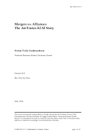 Pdf Mergers Vs Alliances The Air France Klm Story