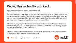 This is not to say that they ever left. Did Reddit S 5 Second Ad Win Super Bowl Lv Marketers Pick Their Favorites The Drum