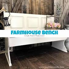 Guyou farmhouse wood entryway bench, button tufted accent shoe storage fabric dining bench with shelf kitchen, living room ottoman end table (gray). Farmhouse Painted Bench With Storage By Just The Woods