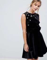 Ted Baker Velvet Skater Dress With Embellished Queen Bees Black Modesens Velvet Skater Dress Bee Dress Latest Fashion Clothes