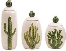 Canister set white ceramic stoneware 3 piece kitchen storage flour sugar coffee. Set Of 3 Ceramic Cactus Jars Cactus Cactusmania Cacti Kitchen Ceramic Jars Kitchen Jars Jar Storage
