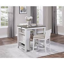Ivory Usb Counter Table And Stools Set Of 3 In 2020 Counter Height Dining Sets Dining Room Sets Dining Set