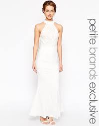 Jarlo Petite Verity Embroidered Halter Neck Dress In White Uk 12 Eu 40 Us 8 Petite White Dress Evening Dresses Uk Maxi Dress Evening