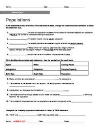 This worksheet has 38 living environment regents multiple choice questions about limiting factors in an ecosystem and carrying capacity of a population. Populations Quiz By Jjms Teachers Pay Teachers