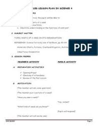 Detailed Lesson Plan In Science 4 Parts Of A Seed Elementary Lesson Plan Template Math Lesson Plans Elementary Science Lesson Plans Elementary