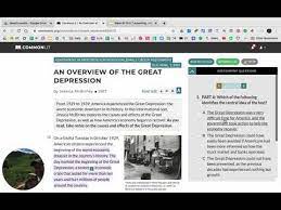 Clicking on the links entitled more gives a more detailed explanation of points raised in. An Overview Of The Great Depression Commonlit Assignment Youtube