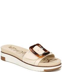 Sam edelman sam edelman daffodil strappy heels. Sam Edelman Ariane Leather Tortoise Buckle Platform Slide Sandals Dillard S