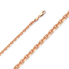 14k rose gold 1mm spiga (wheat) chain 16 in. 3mm 14k Rose Gold Fancy Rectangle Link Cable Chain Necklace 20 30in Goldenmine Com