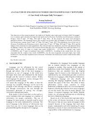 Kementerian pengajian tinggi is a government agency based in putrajaya, selangor. Pdf An Analysis Of English Loan Words Used In Kompas Daily Newspaper A Case Study In Kompas Daily Newspaper Galih Pranatha Academia Edu