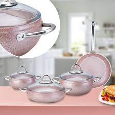 Limited time sale easy return. Karaca Avanos Rose Bio Granit 7 Parca Tencere Seti Alkapida Com