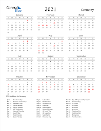 It is also easy to download and print the 2021 calendar printable with holidays. 2021 Germany Calendar With Holidays