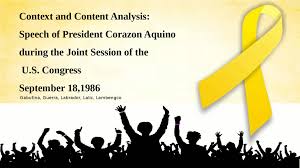 One time, when two cabinet officials were having a. Corazon Aquino Speech Docsity
