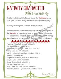 Birth Of Jesus Story With Pictures Printable Nativity Character Bible Verse Activity Kids Activities Saving Money Home Management Motherhood On A Dime Christmas Story Bible Nativity Characters The Nativity Story