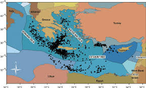 map of the study area in the south eastern mediterranean sea