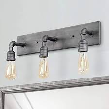 It's not very long so we reduced the size off the existing vanity from 48 to 36. Laluz 3 Light Vanity Lights Wall Sconce Silver Bathroom Wall Lamp Industrial Sconces Wall Lighting Amazon Com