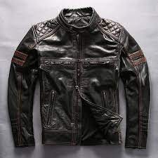 Retro Vintage Motorcycle Jacket Brown Leather Motorbike Jacket Leather Jacket Men Biker Jacket Men Mens Leather Clothing