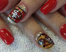 San Francisco 49ers Nail Art Cherry Ocampo 49ers Nails Nails Sports Nails