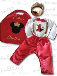 First Birthday Winter Mickey Outfit Boy Long Sleeve 1st Birthday Outfit Baby Boy Prince Long Baby Boy 1st Birthday Baby Boy Birthday First Birthday Winter