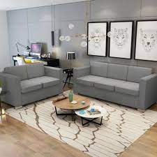 Le canapé est la pièce centrale de votre salon et c'est la raison pour laquelle vous devez investir dans un meuble de qualité d'autant plus que c'est un investissement à long terme. Homgeek Canapes Et Divans De Salon 1 Canape A 2 Places Et 1 Canape A 3 Places Tissu Gris Clair Cdiscount Maison