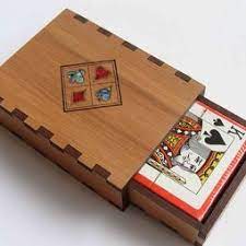 Wooden Box Of Playing Cards Nz Playing Cards Box Inlaid With Suits Motif Pack Of Playing Cards Playing Card Box Playing Card Deck