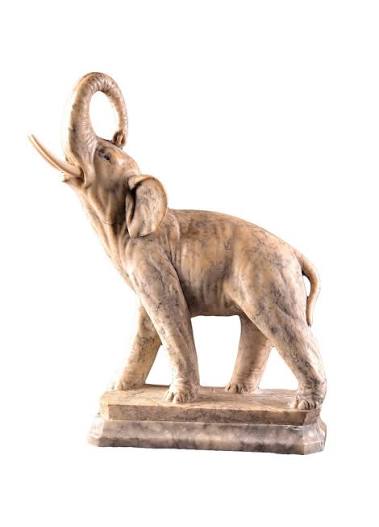 Gugliemo Pugi (1850-1915) ,large Marble Sculpture Of An Elephant - Ref.110087