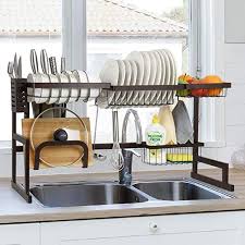 6) boosiny 2 tier large expandable above sink drying rack. Pin Di Countertop And Wall Organization